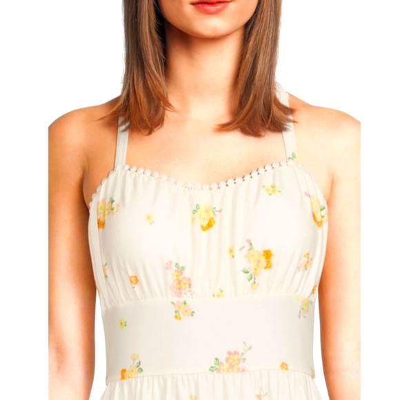 No Boundaries Junior's Sweetheart border Print Dress - Picture 3 of 4